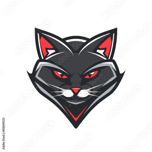 Fierce black cat mascot with a fiery gaze © abangaboy