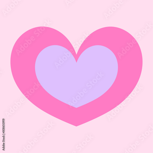 Hand drawn hearts illustration on a pink background © Nganhaycuoi