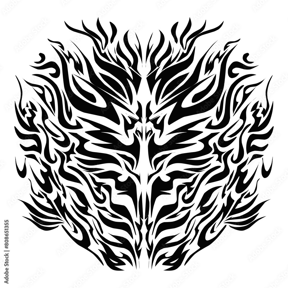Illustration of a tribal tattoo of a wild animal. Perfect for t-shirts, clothes, hats, stickers Illustration of a tribal tattoo of a wild animal. Perfect for t-shirts, clothes, hats, stickers