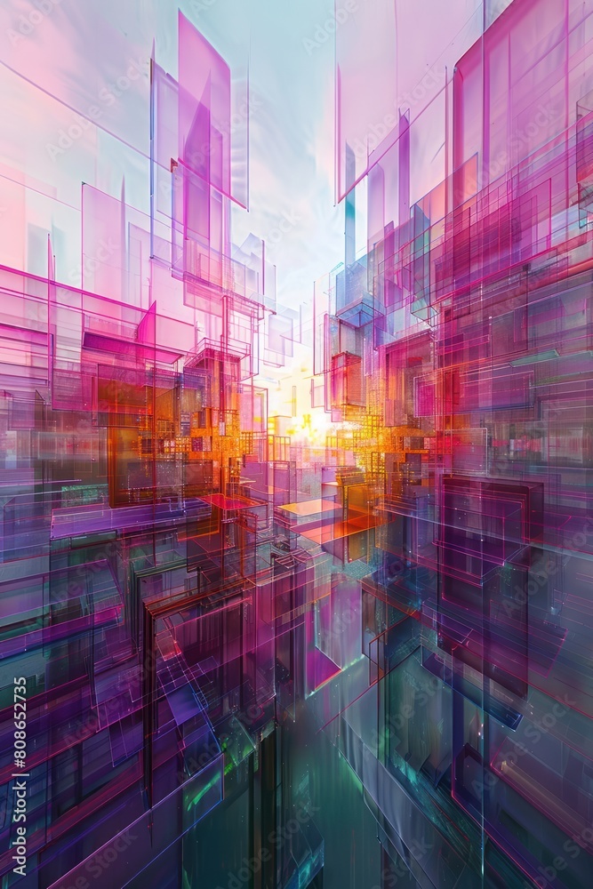 Ethereal Cityscape With Sunset Blur