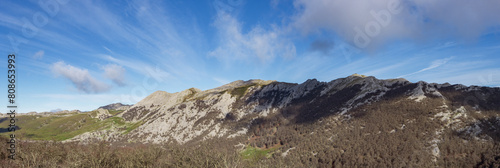 Beauiful view from Burgalaitz mountain in Aizkorri-Aratz natural park in the Basque Country (Spain)