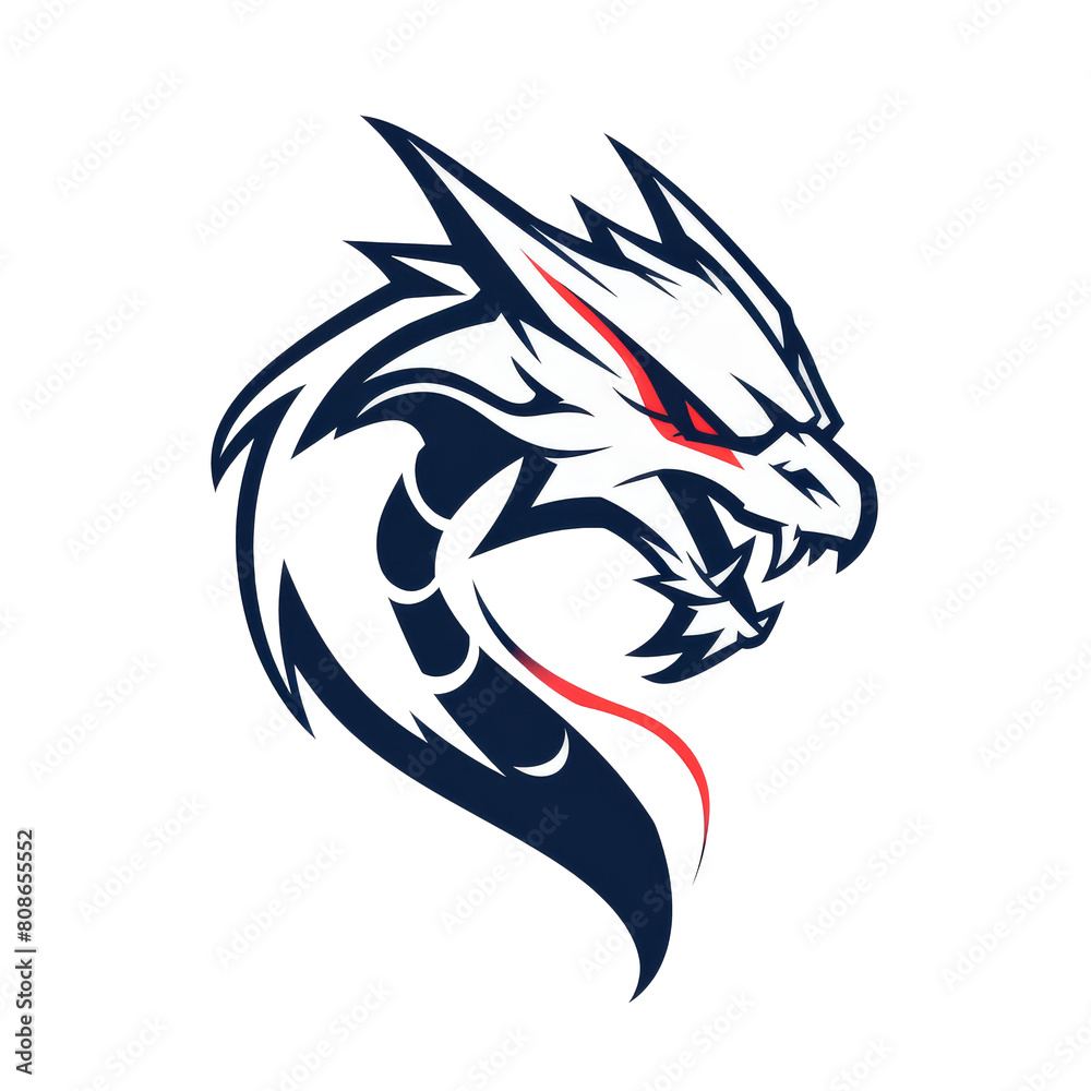 Fierce dragon logo with a fiery gaze Fierce dragon logo with a fiery gaze