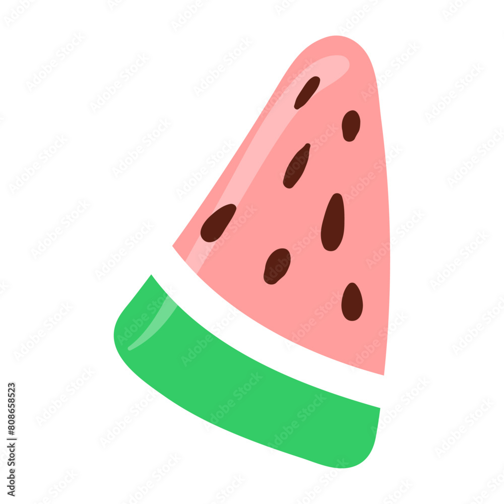 Slice watermelon fruit on white background icon isolated Slice watermelon fruit on white background icon isolated