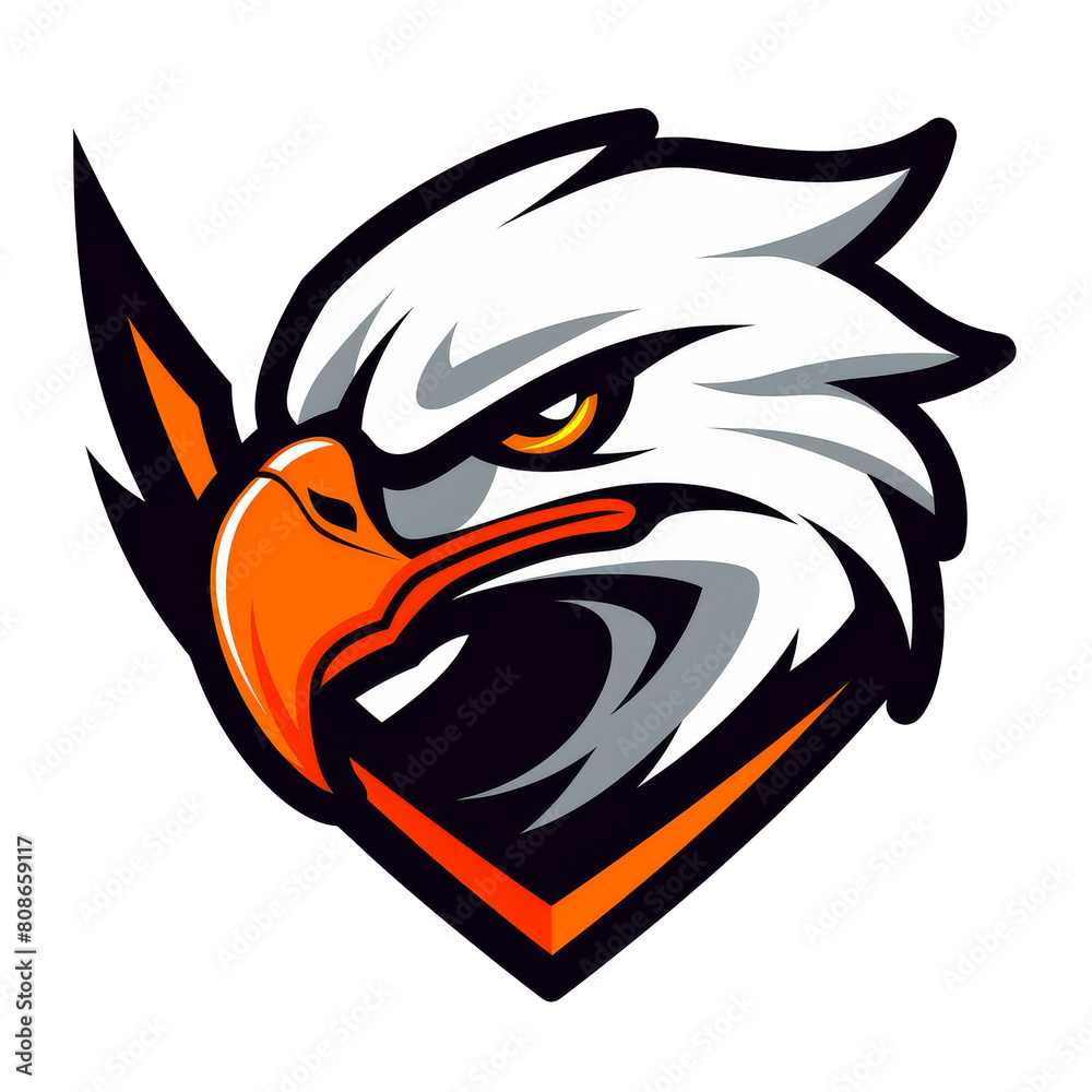 Fierce eagle mascot with a determined glare Fierce eagle mascot with a determined glare