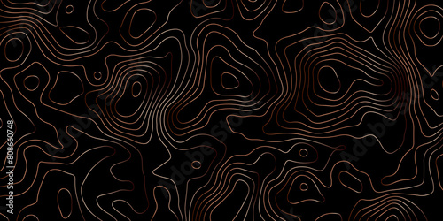 Dark background gradient topographic lines on, vector design background for print works