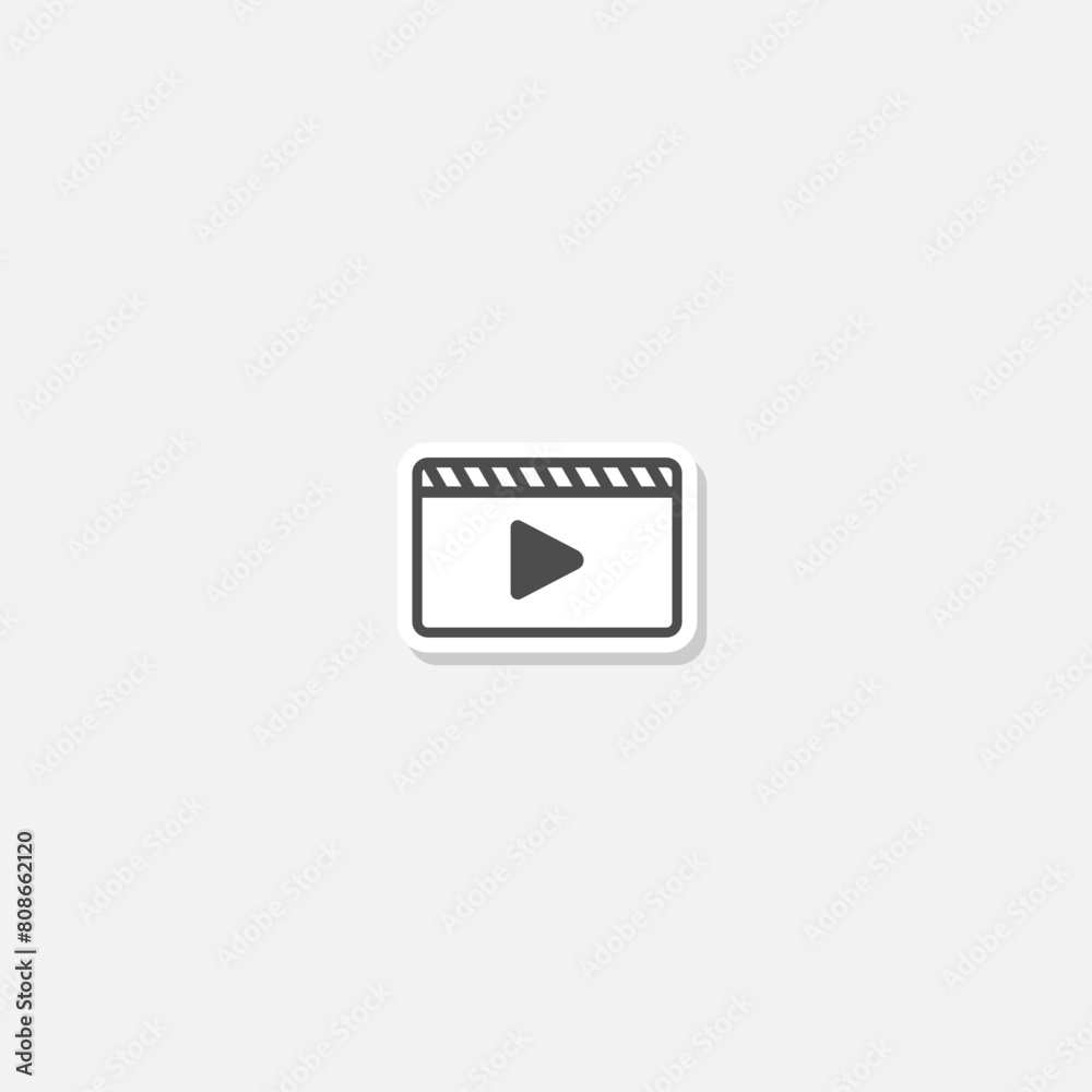 Movie player play button icon sticker isolated on gray background Movie player play button icon sticker isolated on gray background