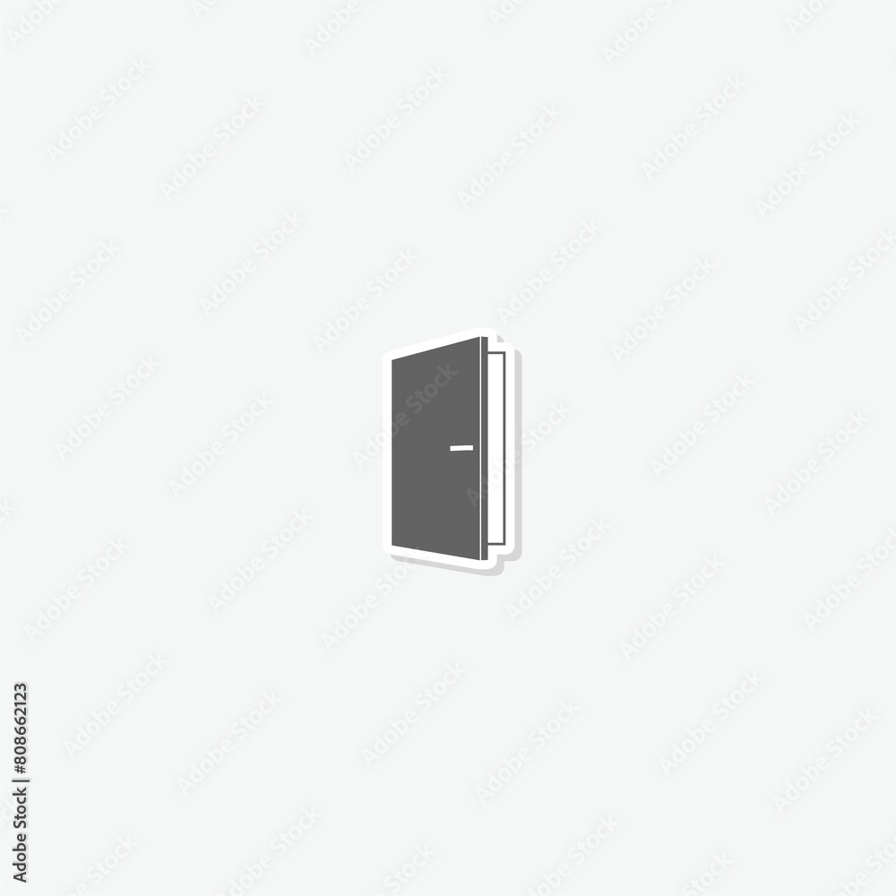 Open door simple icon sticker isolated on gray background Open door simple icon sticker isolated on gray background