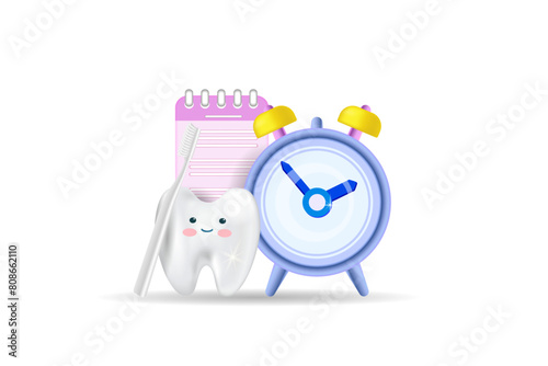 The concept of a dentist, an examination of the oral cavity. Dental and oral hygiene. Caries treatment. Vector illustration