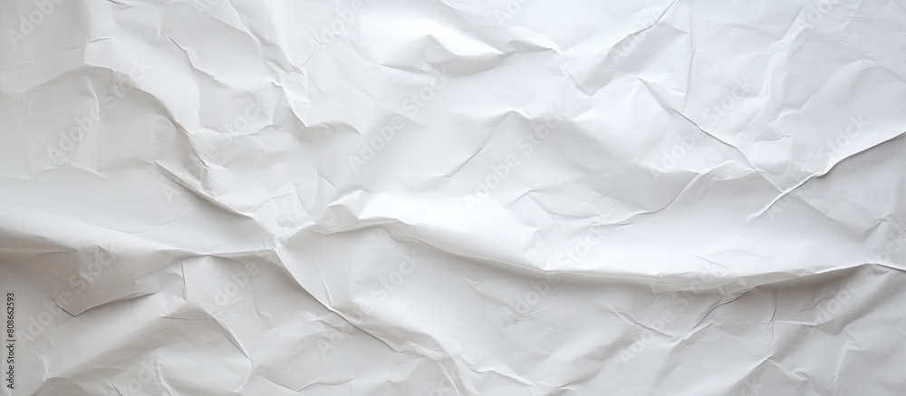 Fototapeta premium Crumpled white paper with a textured background providing copy space for images