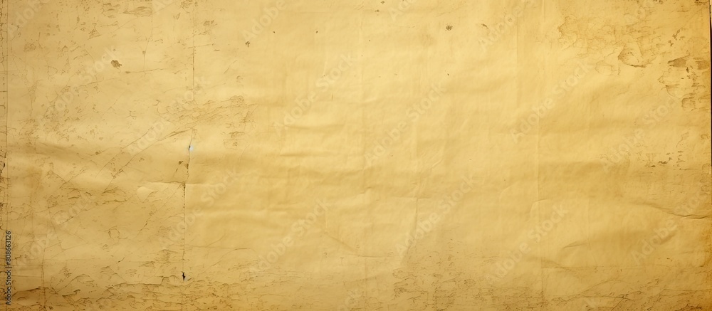 An aged piece of paper with a yellowed appearance showing signs of crumpling and spots copy space image