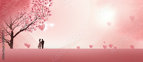 A romantic copy space image featuring a Valentine s Day themed paper background