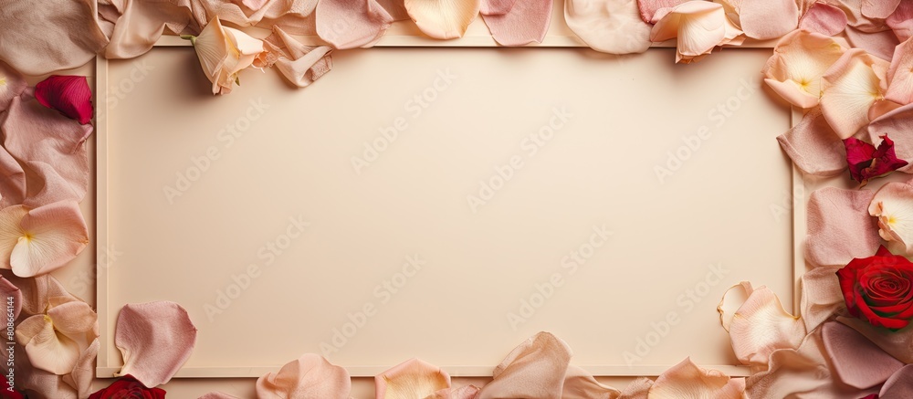 Beige canvas background with a frame of potpourri perfect for a copy space image Beige canvas background with a frame of potpourri perfect for a copy space image