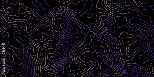 Dark background gradient topographic lines on, vector design background for print works