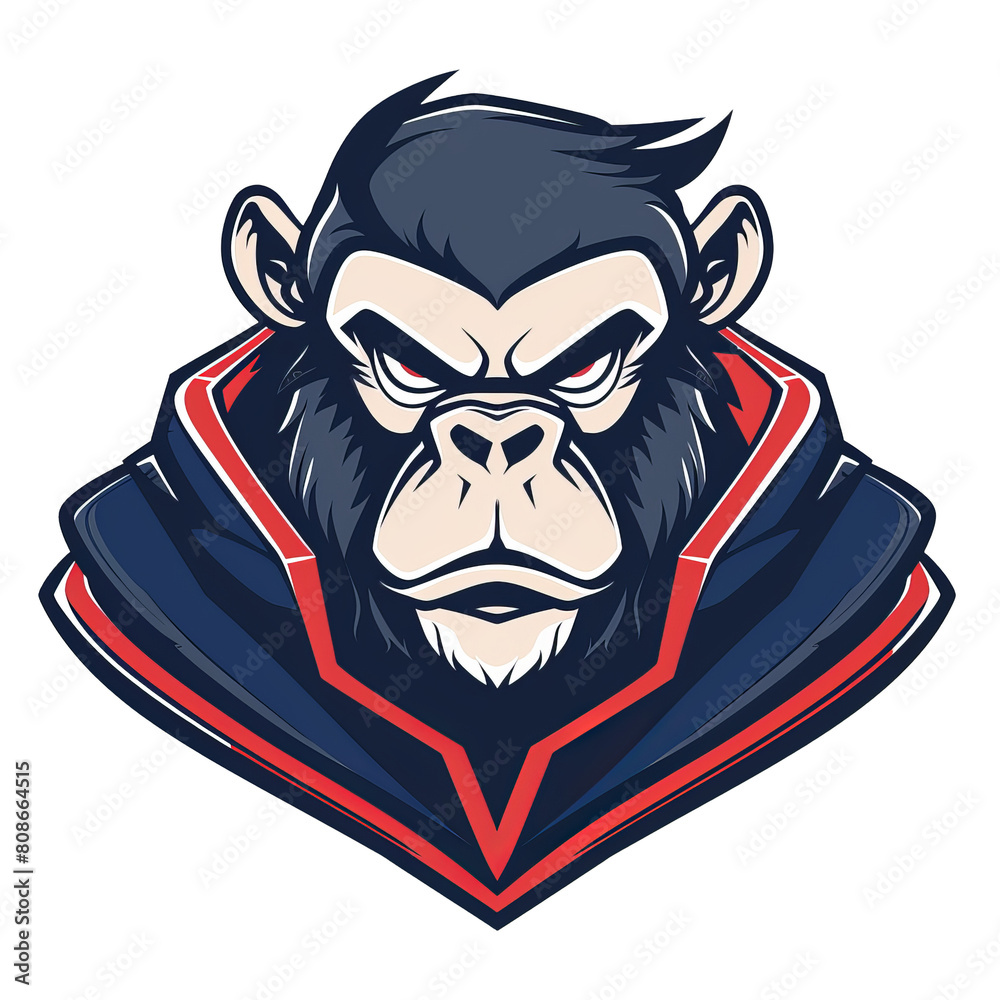 Fierce gorilla mascot with a determined glare Fierce gorilla mascot with a determined glare