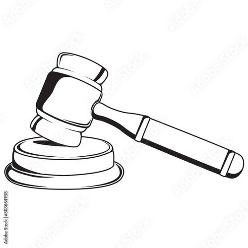 Judge gavel vector clipart. Judge hammer illustration