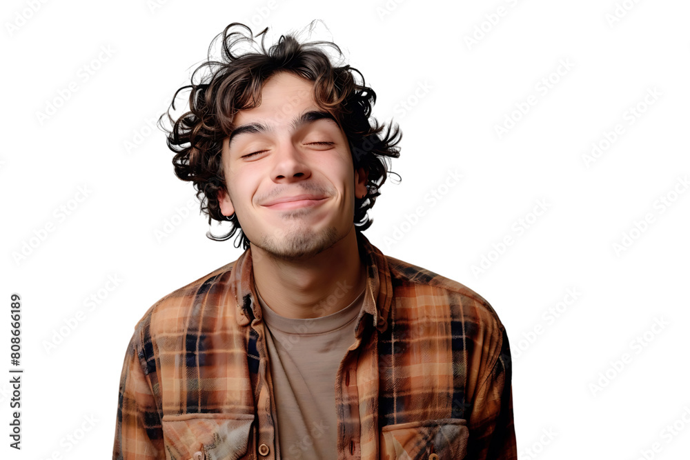 Studio shot of young man winking on isolated transparent background Studio shot of young man winking on isolated transparent background