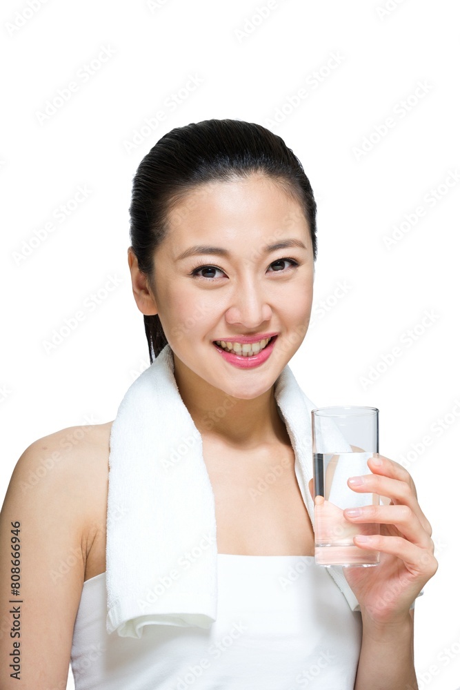 Shed young women to drink water Shed young women to drink water