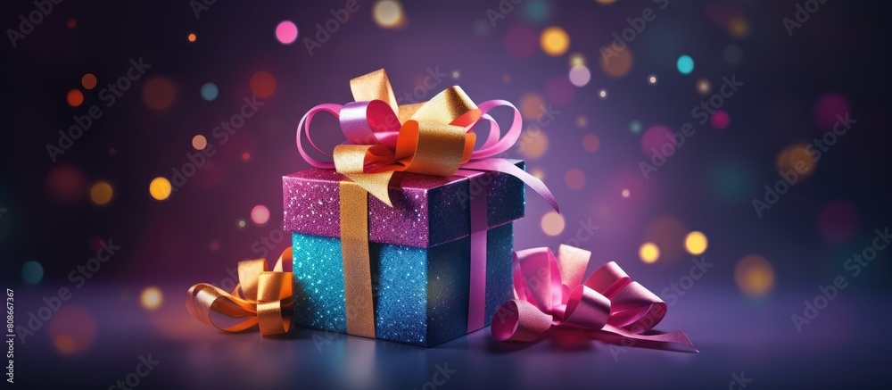A vibrant box filled with assorted gifts perfect for any occasion and with plenty of copy space image A vibrant box filled with assorted gifts perfect for any occasion and with plenty of copy space image