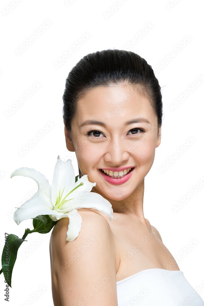 Take the young woman and lilies Take the young woman and lilies