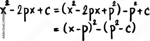 Bilde på lerret Polynomial math handwritten