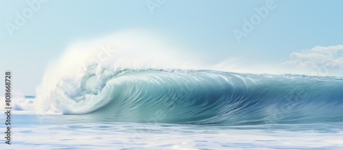Ocean waves crashing onto shore. Copy space image. Place for adding text and design photo