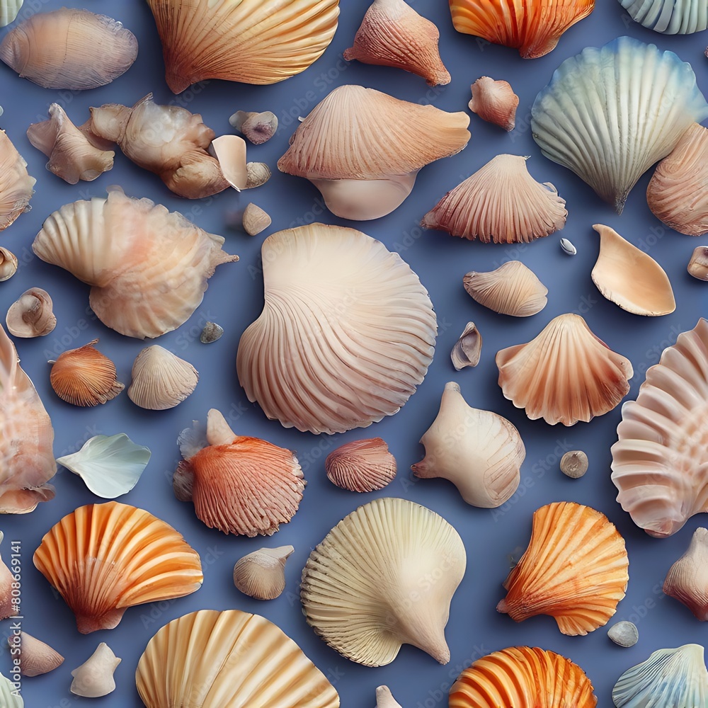 Whispers of the Sea: Seamless Seashell Delight 
