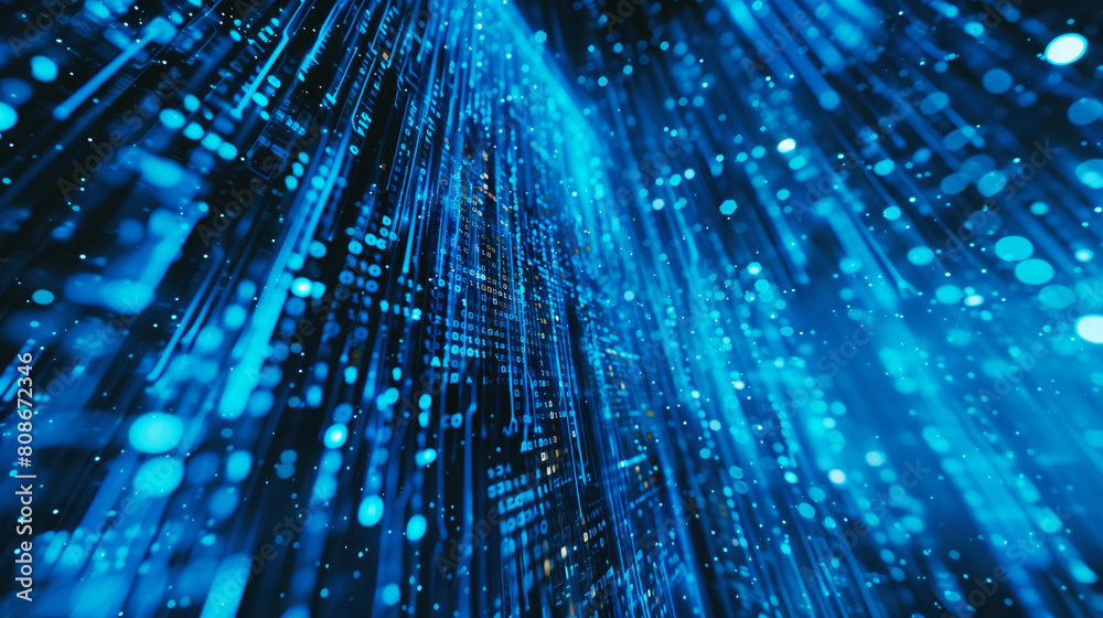 A visual representation of digital data stream in cyberspace, symbolizing information flow within a network. A visual representation of digital data stream in cyberspace, symbolizing information flow within a network.