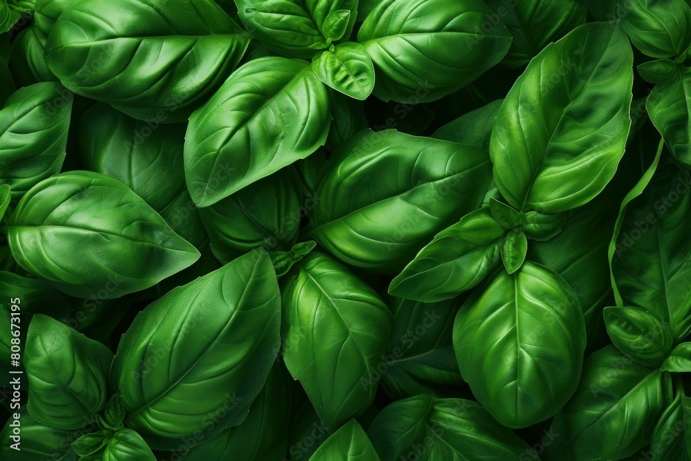 Vibrant Basil leaves background. Salad macro. Generate Ai Vibrant Basil leaves background. Salad macro. Generate Ai