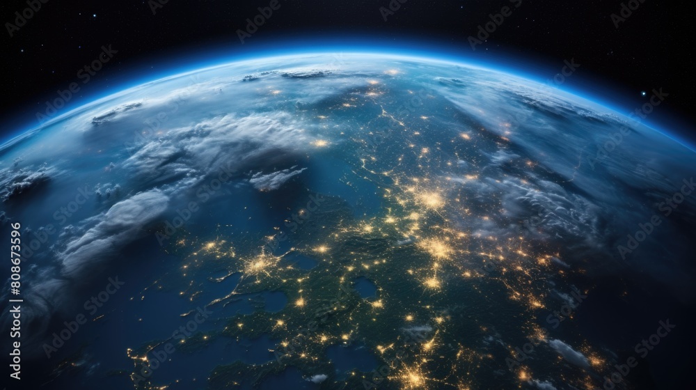 Obraz premium Earth seen from space shot galaxy view