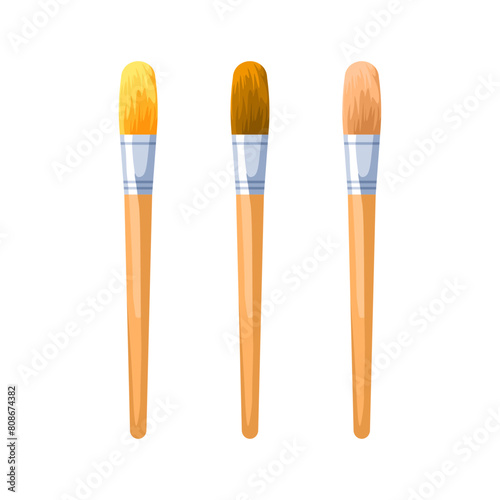 Brush Paint Icon Set. Flat Style. Vector icons
