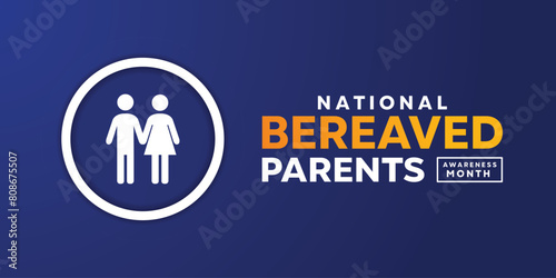 National Bereaved Parents Awareness Month. People icon. Great for cards, banners, posters, social media and more.  blue background.
 photo