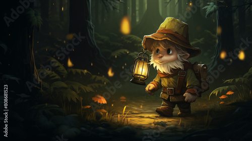 Character cute forest dwarf gnome