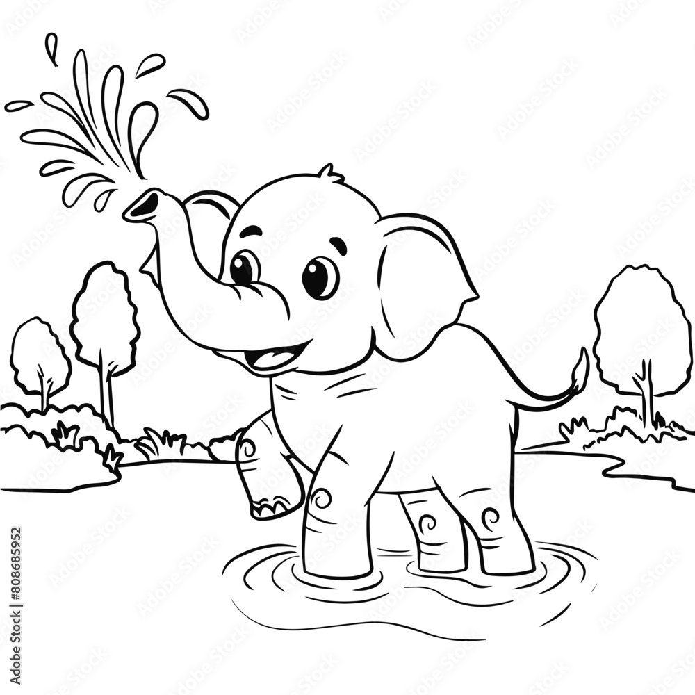 Fotografia Baby Elephant Drawing