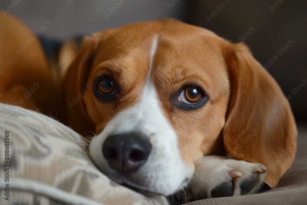 Energetic Beagle dog. Breed shot canine. Generate Ai Energetic Beagle dog. Breed shot canine. Generate Ai