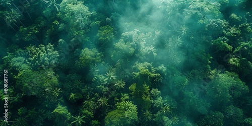 Breath-taking Aerial Photograph of the Jungle. Atmospheric Wilderness Photo. Nature Background. ÐÐ²Ñ‚Ð¾Ñ€: RocknRoller Studios © Svitlana