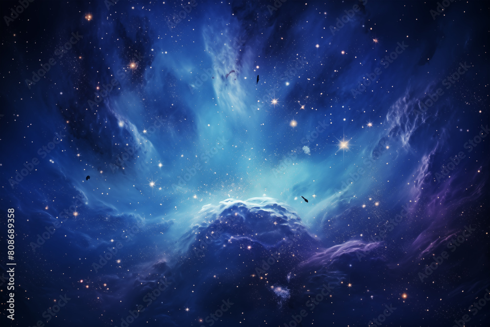 Stars of a planet and galaxy in a free space Elements of this image furnished