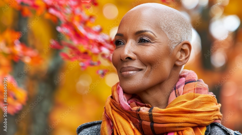 Smiling mature woman with short gray hair, autumn field portrait Smiling mature woman with short gray hair, autumn field portrait