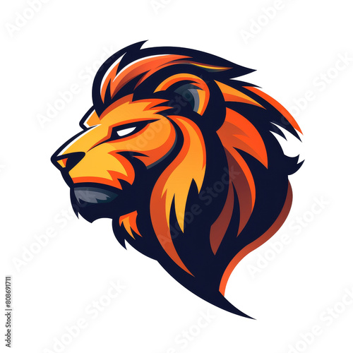Fiery lion illustration showcasing strength and majesty