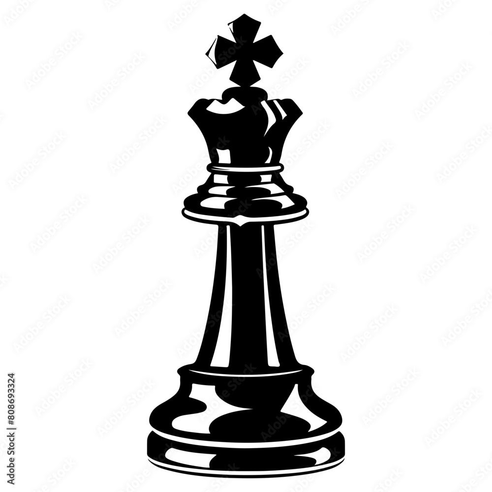 Fototapeta premium chess piece simple black and white