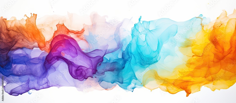 Copy space image of watercolor paints on a white background Copy space image of watercolor paints on a white background