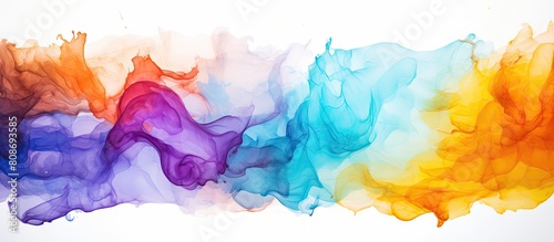 Copy space image of watercolor paints on a white background