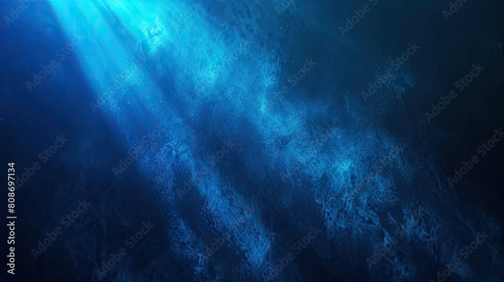 Blue Gradient Background with Grainy Glowing Blue Light on Dark Backdrop: Noise Texture Effect for Banner Header Design