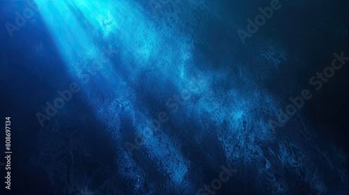 Blue Gradient Background with Grainy Glowing Blue Light on Dark Backdrop: Noise Texture Effect for Banner Header Design © Art by Afaq