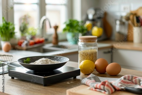 minimalist kitchen scale with digital display photo
