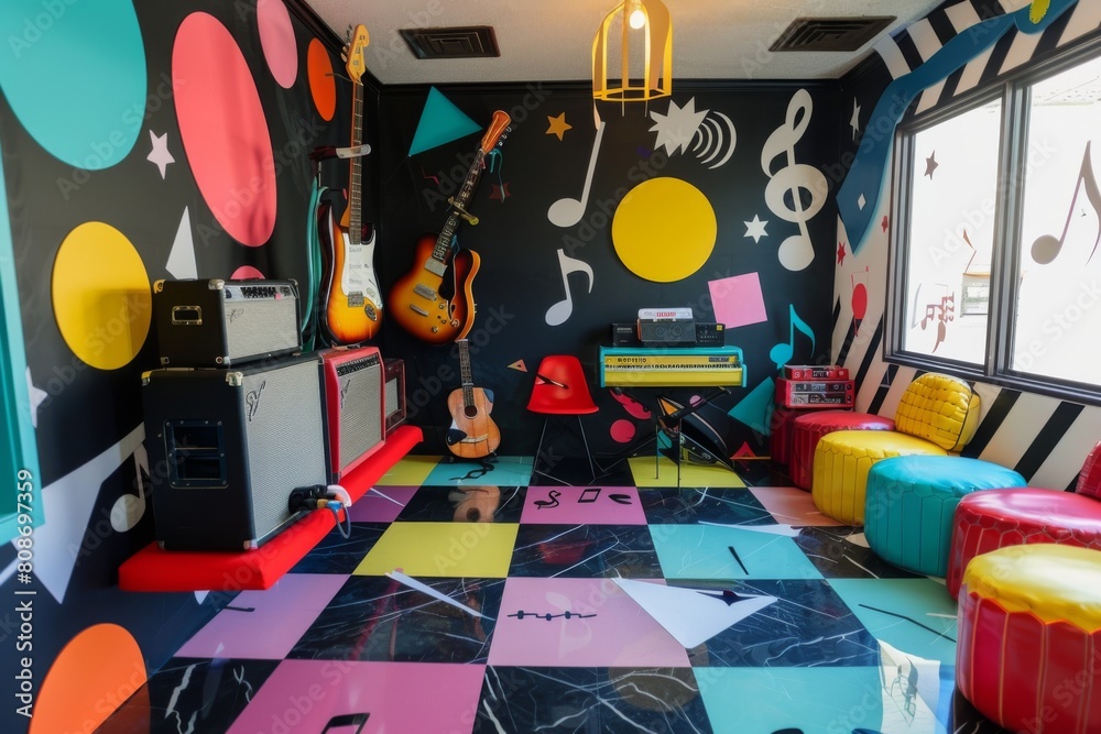 music-themed birthday party room music-themed birthday party room
