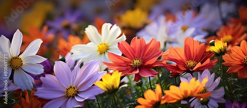Beautiful Annabelle flowers blooming in the summer showcasing their vibrant colors against a copy space image photo