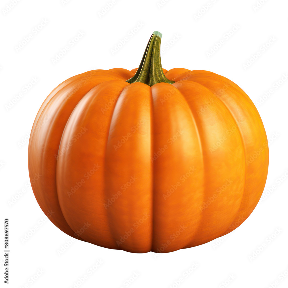 Obraz premium This is a 3D rendering of a pumpkin. It has a smooth, orange surface and a green stem