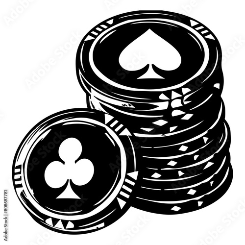 poker token vector illustration