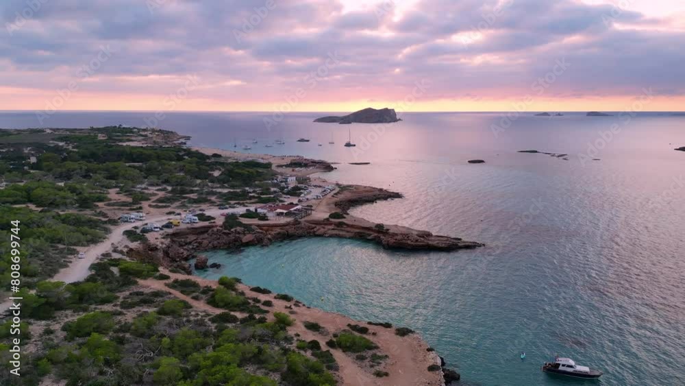 pink purple sky cala comte beach with boats, stunning ibiza sunset sky. Smooth aerial top view flight
4k pink purple sky cala comte beach with boats, stunning ibiza sunset sky. Smooth aerial top view flight
4k