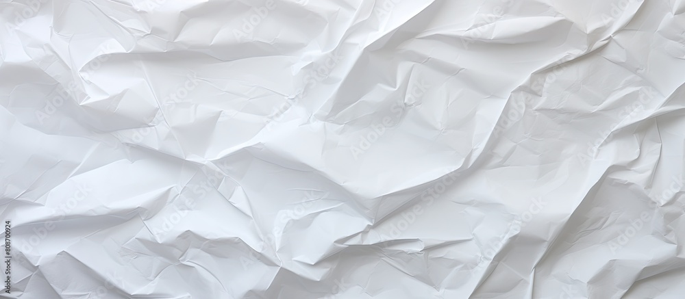 Crumpled white paper with a textured crease serving as a background copy space image Crumpled white paper with a textured crease serving as a background copy space image